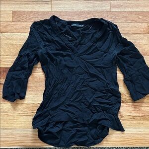 Zara - sheer/Black thin light weight Blouse
